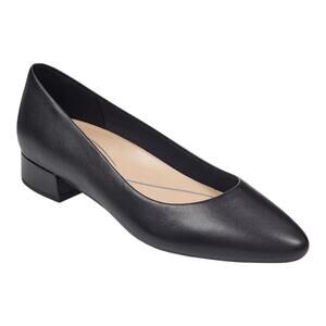 Easy Spirit Women's Caldise eFlex Leather Low Heel Pumps Black Size 10 W